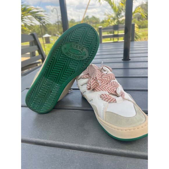 Steve Madden Roaring Women White/Green Double-Laced Lace Up Low Top Fashion Snea - Picture 8 of 9